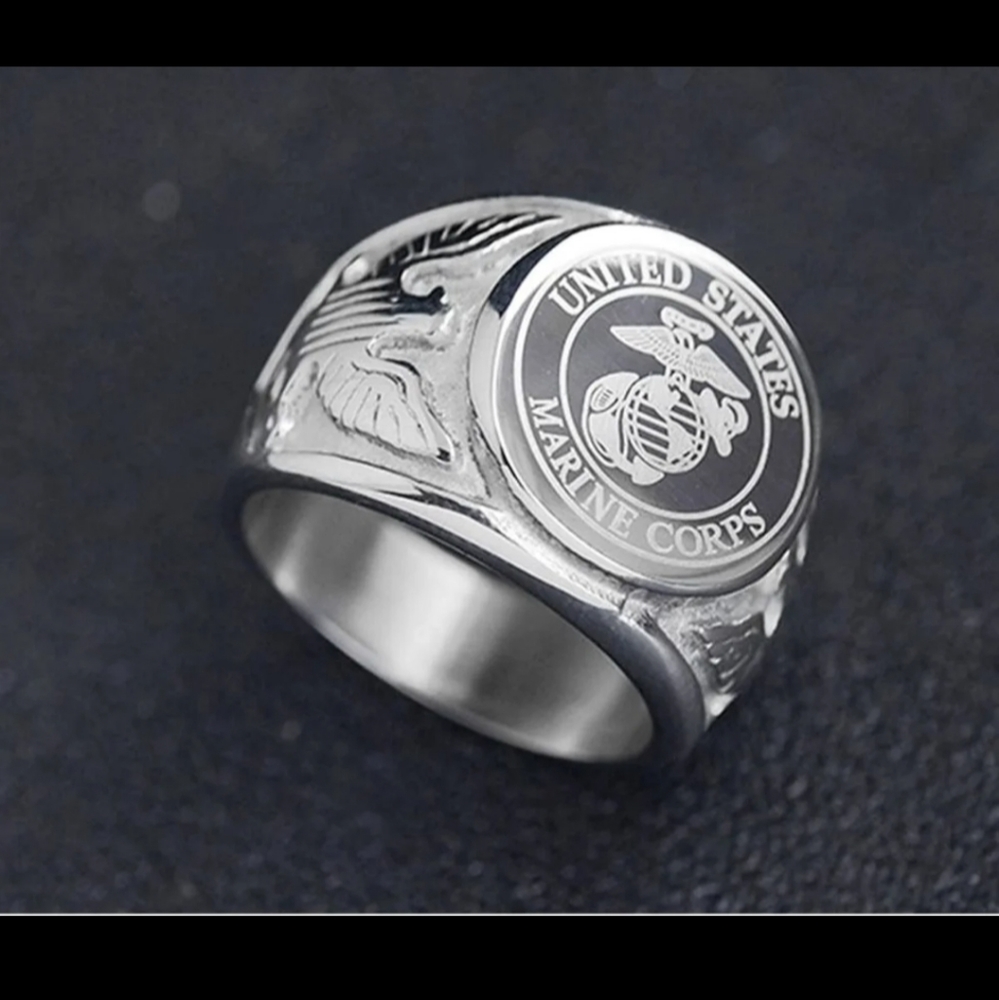 Marine Corps Ring Size Choose Size 8-13 In Gold Silver Or Black